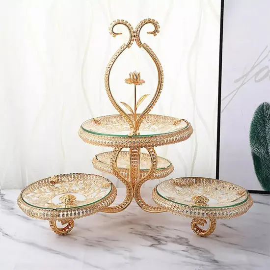4 Plate Cupcake Stand Holder Wedding Party Cookies Dessert Fruit Display Tower {2}