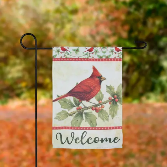 Northlight Green and Red Cardinal Christmas Outdoor Garden Flag 18" x 12.5" {4}