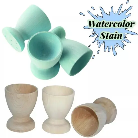 Kitcheniva 25 Pcs 2-1/8" Unfinished Wood Egg Cup Holder Easter Egg Decor Crafts {6}