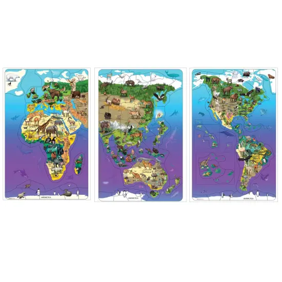 Animal Magnetism&reg; Magnetic Wildlife Map Puzzle Bundle, Set of 3 {1}