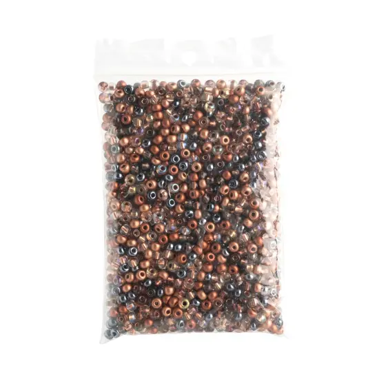 John Bead 6/0 Mixed Czech Glass Seed Beads, 100g Hematite Capri Mix {4}