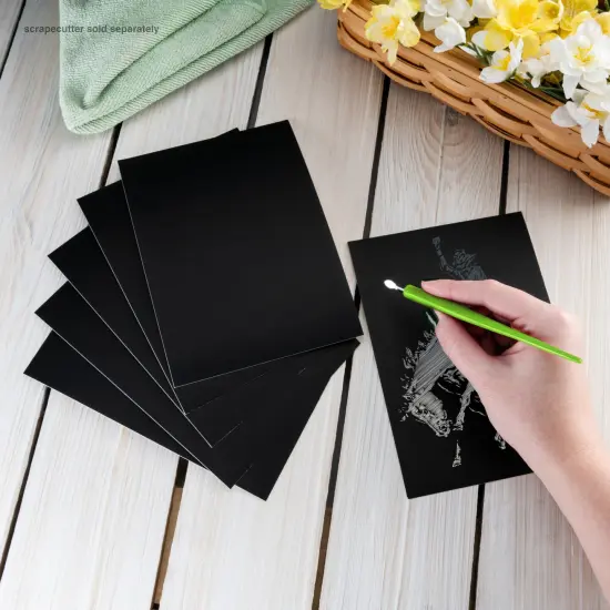 SILF-57 | Engraving Art&trade; 6pc 5" x 7" Silver Foil Blank Boards {2}