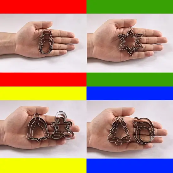 Christmas Cookie Cutters Set 27 Pcs Snowman Tree Santa Bells Gingerbread {5}