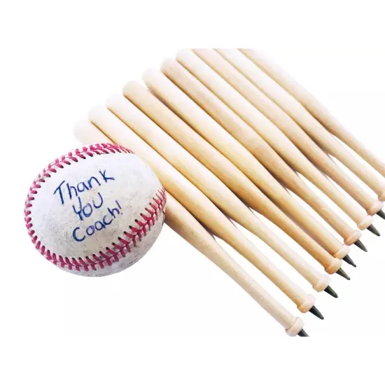 Kitcheniva 10 Pcs 8" x 5/8" Maple Wood Baseball Pens Baseball Party Favor Gift {2}
