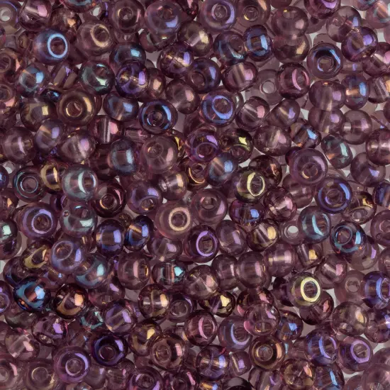 John Bead 6/0 Transparent Czech Glass Seed Beads, 100g Amethyst AB {1}