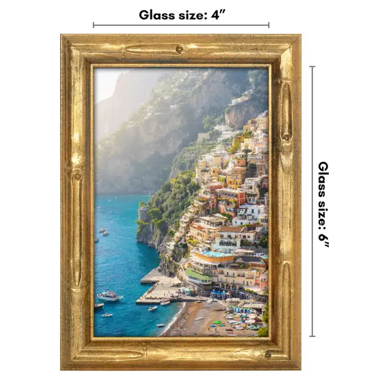 Americanflat Picture Frame with Bamboo Design - Gold Bamboo Frame with Shatter-Resistant Glass - Elegant Gallery Style Frame - Faux Bamboo Photo Frame for Tabletop or Wall Display {8}