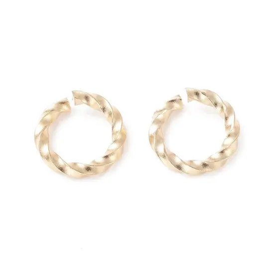 *50* 24k Gold Plated 304 Stainless Steel Twisted Open Jump Rings {6}