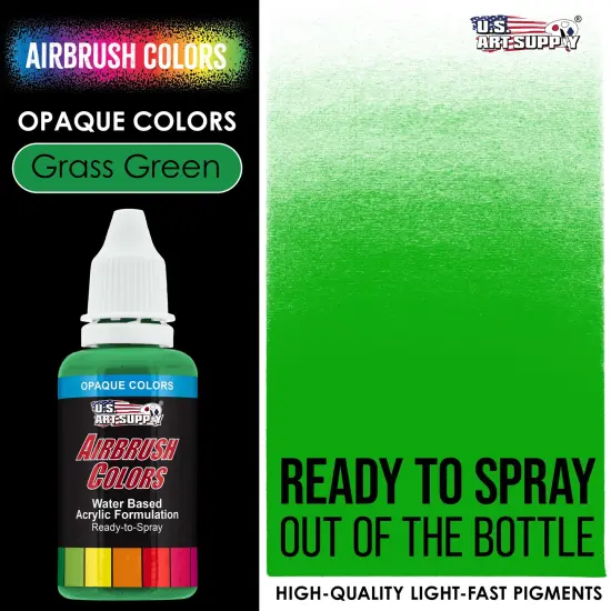 Grass Green, Opaque Acrylic Airbrush Paint, 1 oz. {2}