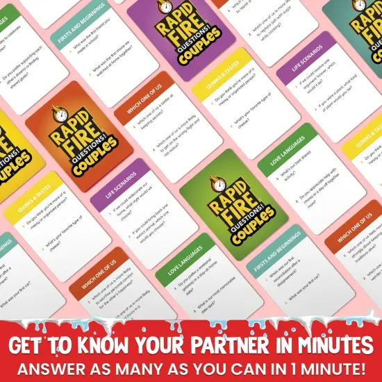 Rapid Fire Conversation Cards Game for Couples I 250 Cards {5}