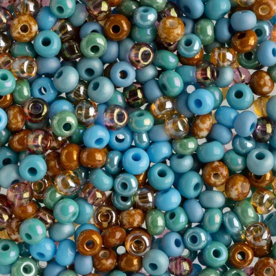 John Bead 6/0 Mixed Czech Glass Seed Beads, 100g Turquoise Mix {1}