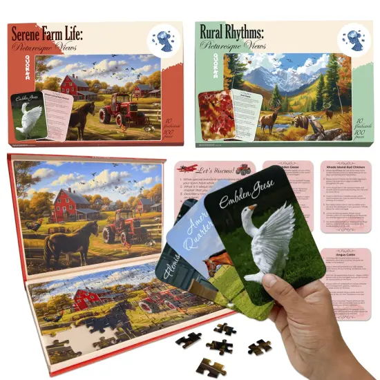 100 Pcs Dementia Puzzles for Elderly | Picturesque Views {1}