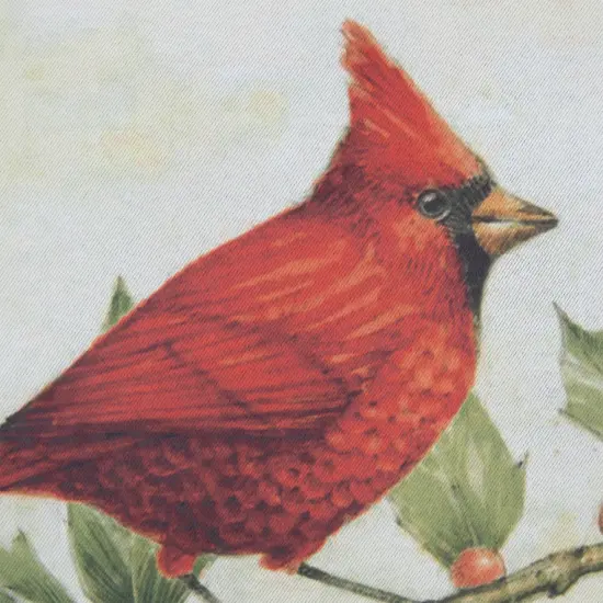 Northlight Cardinal on Holly and Berry Branch "Welcome" Christmas Outdoor House Flag - 28" x 40" Beige {7}