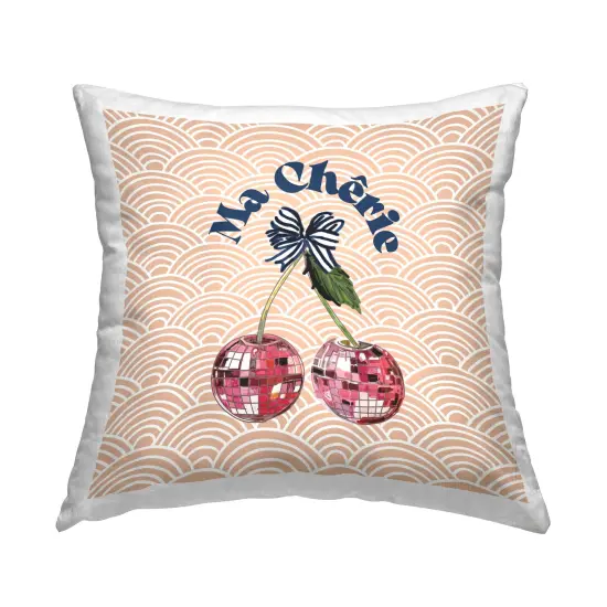 Glam Cherry Arch Pattern Design by Amelia Noyes Throw Pillow {1}