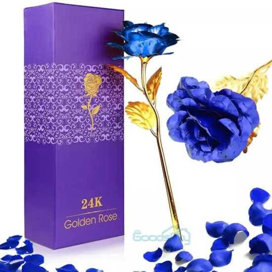 24K Dipped Gold Rose Artificial Flower Valentine's Day Gift For Girlfriend Wife {1}