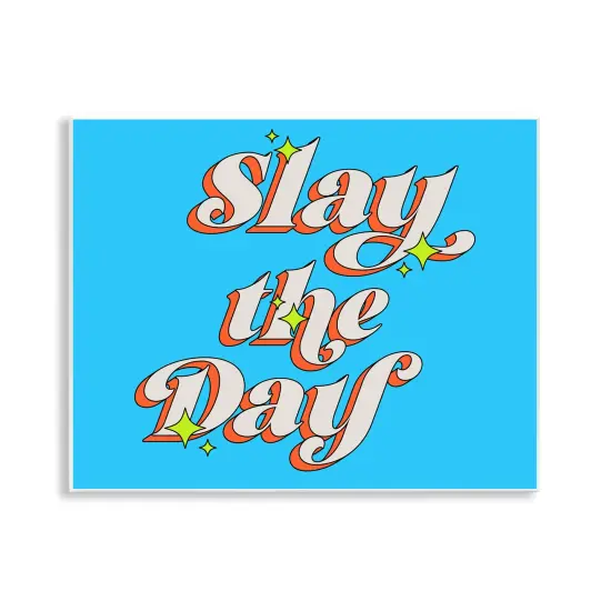Stupell Industries Vintage Slay The Day Wall Plaque Art Design by Ahmed Sameh Hussein {1}