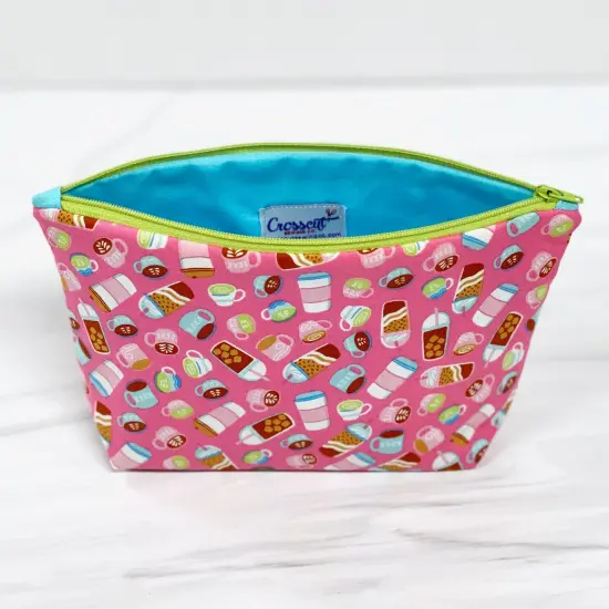 Crosscut Sewing Co.&reg; Zipper Pouch Sewing Project Kit for Beginners with Fabric, Instructions and Video Coffee {5}