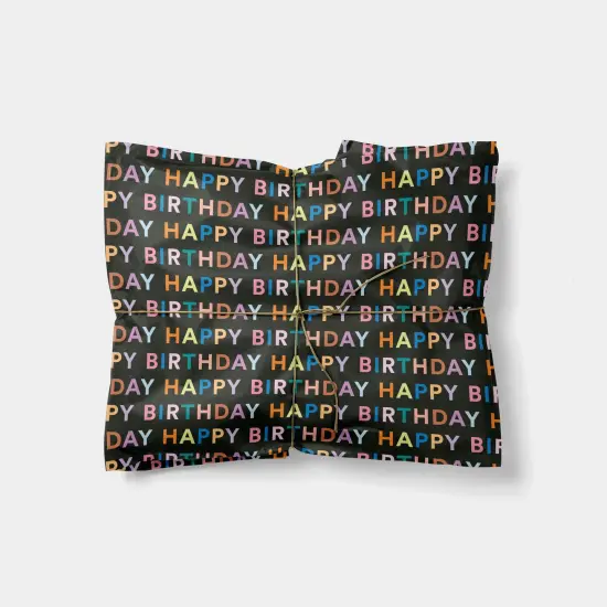 Colorful Letters "Happy Birthday" Gift Wrap VII {1}