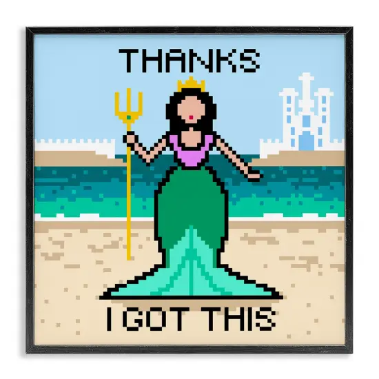 Stupell Industries I Got This Pixel Mermaid Framed Giclee Wall Art Design by Grace Popp {1}