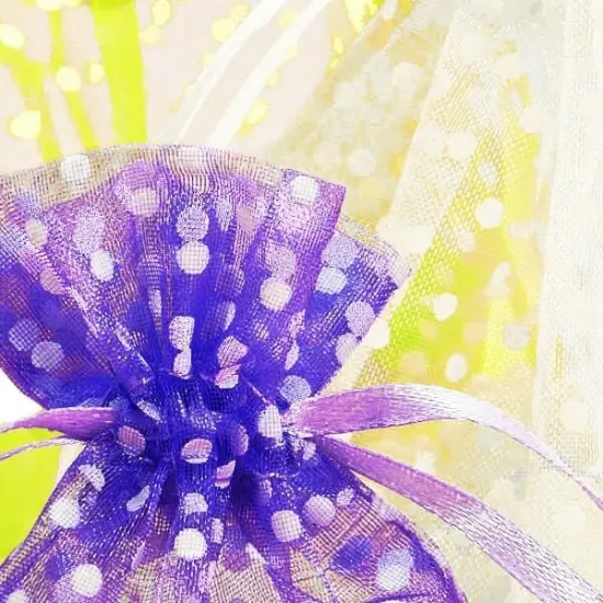 Polka Dot Organza Bag 5" x 6.5" Stylish and Spacious {4}