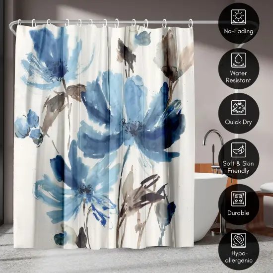 Americanflat 71" x 74" Shower Curtain, Blissful Blue by PI Creative Art {4}