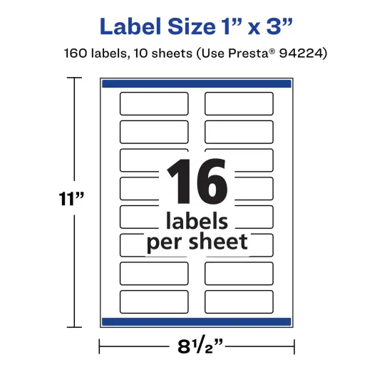 Avery Durable Waterproof Rectangle Labels with Sure Feed, 1" x 3" {5}