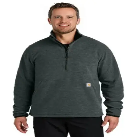 Carhartt&reg; Textured Half Zip Fleece Jacket Heather Grey {5}