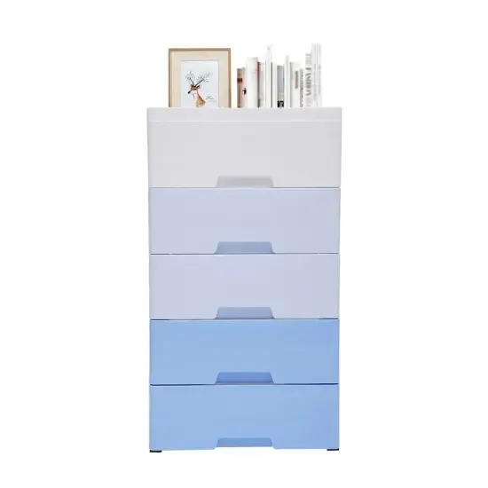 5 Drawer Dresser Chest Clothes Storage Modern Bedroom Closet Cabinet Plastic {5}