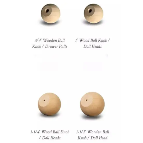 Kitcheniva 25 Pcs Wood Ball Knobs Doll Heads Furniture Knobs Crafting {4}