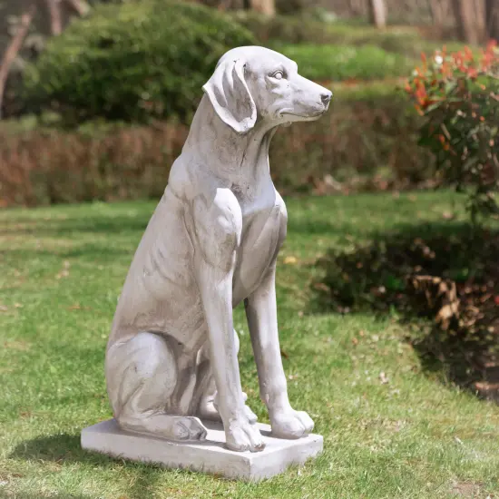 Set of 2 28.25"H MGO Sitting Labrador Retriever Dog Statue {6}
