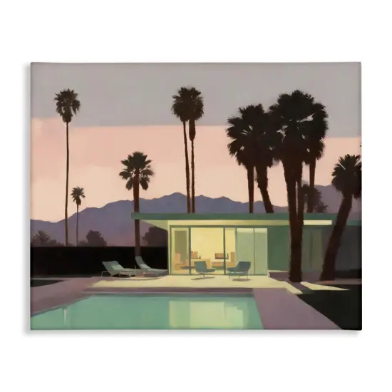 Stupell Industries Pool Surrounded by Palms Canvas Wall Art Design by Noah Bay {1}