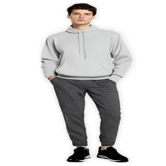 Gildan&reg; DryBlend Crew Neck Long Sleeve Hooded Sweatshirt Ash {1}