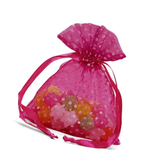 Polka Dot Organza Bag 4" x 5" Delightful and Durable {3}