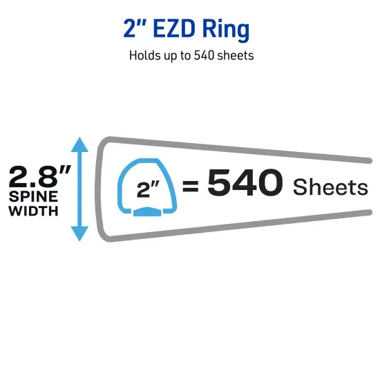 Avery Heavy-Duty View 3 Ring Binder, 2" One Touch EZD Rings, 540-Sheet Capacity, 2.8 Inch Wide Spine, Great for Home, School Supplies, Office, or Organization Needs, 1 White Binder (79192) {4}