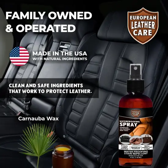 European Leather Care Waterproofing Shoe Spray - All Natural Non-Toxic Leather Shoe Suede Protector Spray - Waterproof Spray Shoes Rain and Stain Repellent Spray for bag, Furniture, Car Interior {7}