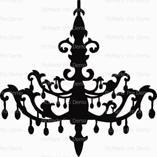 1/8 Sheet Cake - Chandelier - Edible Cake or Cupcake Topper - D9949 {1}