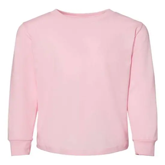 BELLA + CANVAS&reg; Toddler Jersey Crewneck Long Sleeve T-Shirt Pink {2}