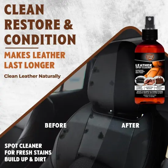 European Leather Care Leather Spot Cleaner - Car Leather Cleaner and Conditioner for Leather Couch Cleaner, Furniture, Car Seat, Shoes, Boots, Purse - Natural Ingredient Leather Shoe Cleaner USA {2}