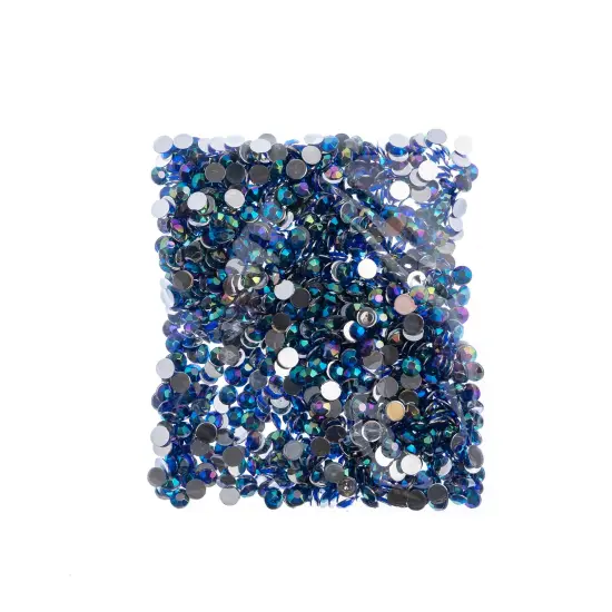 John Bead 6mm (SS28) Round Acrylic Flat Back Rhinestones, 1000pcs Royal Blue AB {4}