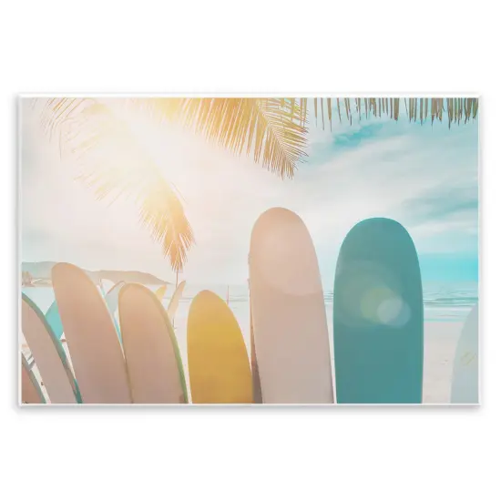 Stupell Industries Sunny Beach Surfboards Wall Plaque Art Design by Sisi and Seb {1}
