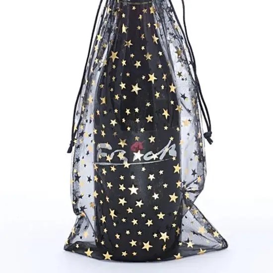 6.5" x 15" Star Organza Wine Bags Stylish Gift Packaging {4}