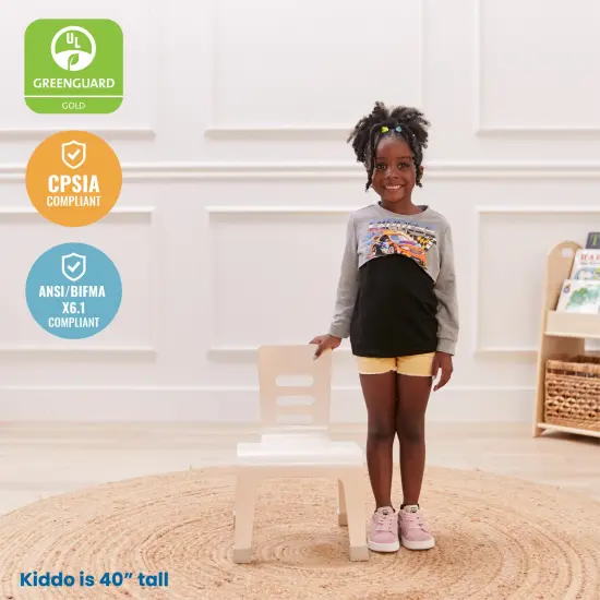 Bentwood Chair, 10in Seat Height, Stackable Seats, 2-Pack White Wash {6}