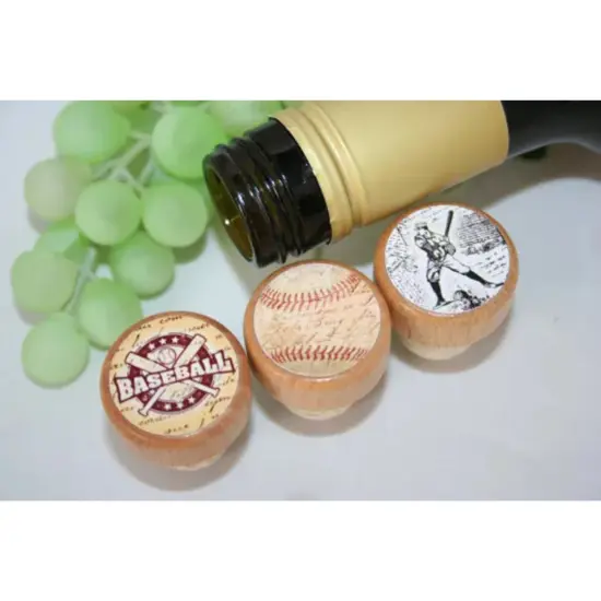 Kitcheniva 1 Pc Vintage Baseball Wine Stopper Cork Stoppers Old Baseball {4}