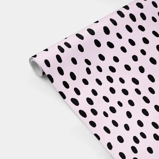 Violet and Black Hand-drawn Polka Dot Gift Wrap {3}