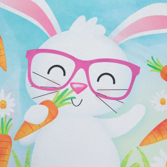 Northlight Happy Easter Bunny with Carrots Outdoor House Flag 28" x 40" Blue {7}