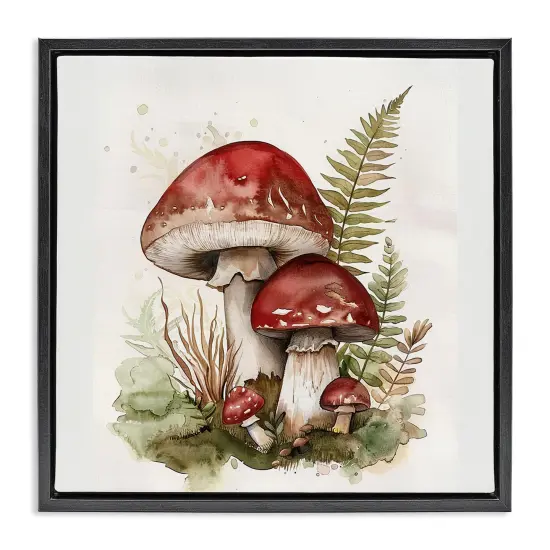 Stupell Industries Enchanted Forest Mushrooms Framed Floater Canvas Wall Art Design by Lazar Studio {1}