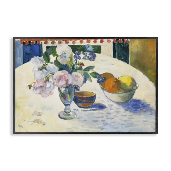 Stupell Industries Classic Gauguin Flowers & Fruit Bowl Framed Giclee Wall Art Design by one1000paintings {1}