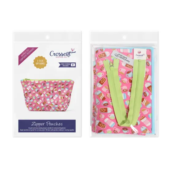 Crosscut Sewing Co.&reg; Zipper Pouch Sewing Project Kit for Beginners with Fabric, Instructions and Video Coffee {2}