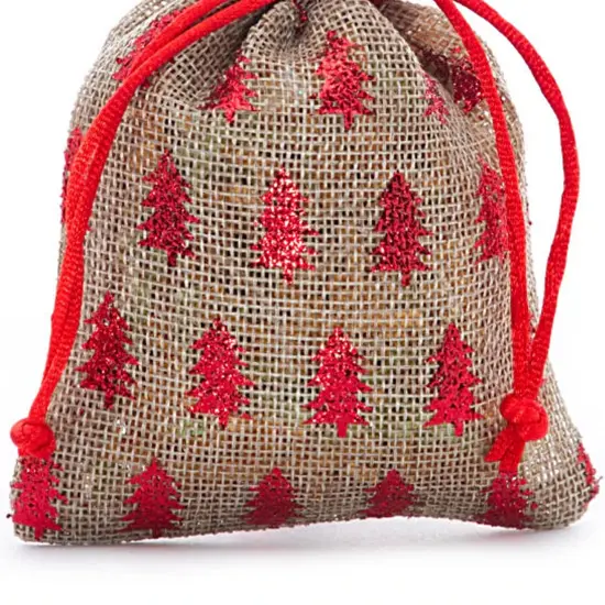 Metallic Tree Fabric Bags 4&rdquo; x 6&rdquo; for Holiday Gifts {4}