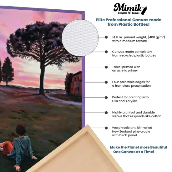 Creative Mark Mimik Recycled PET Cradled Canvas Panel 1-1/2" Depth- Single Canvas- Medium-Textured Painting Board for Eco-Conscious Artists, 14.11 oz Triple-Acrylic-Primed Weight {5}