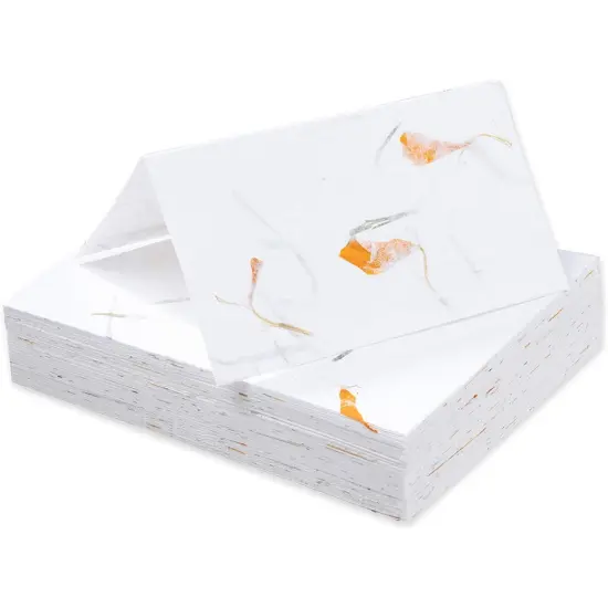 Place Cards - 60-Pack Handmade Tent Cards, Foldover Table Number Placecards, Seat Assignment Decoration for Wedding Party, Holiday Dinner, Restaurant, 200GSM, Marigold Flower Design, 2 x 3.5 Inches {1}